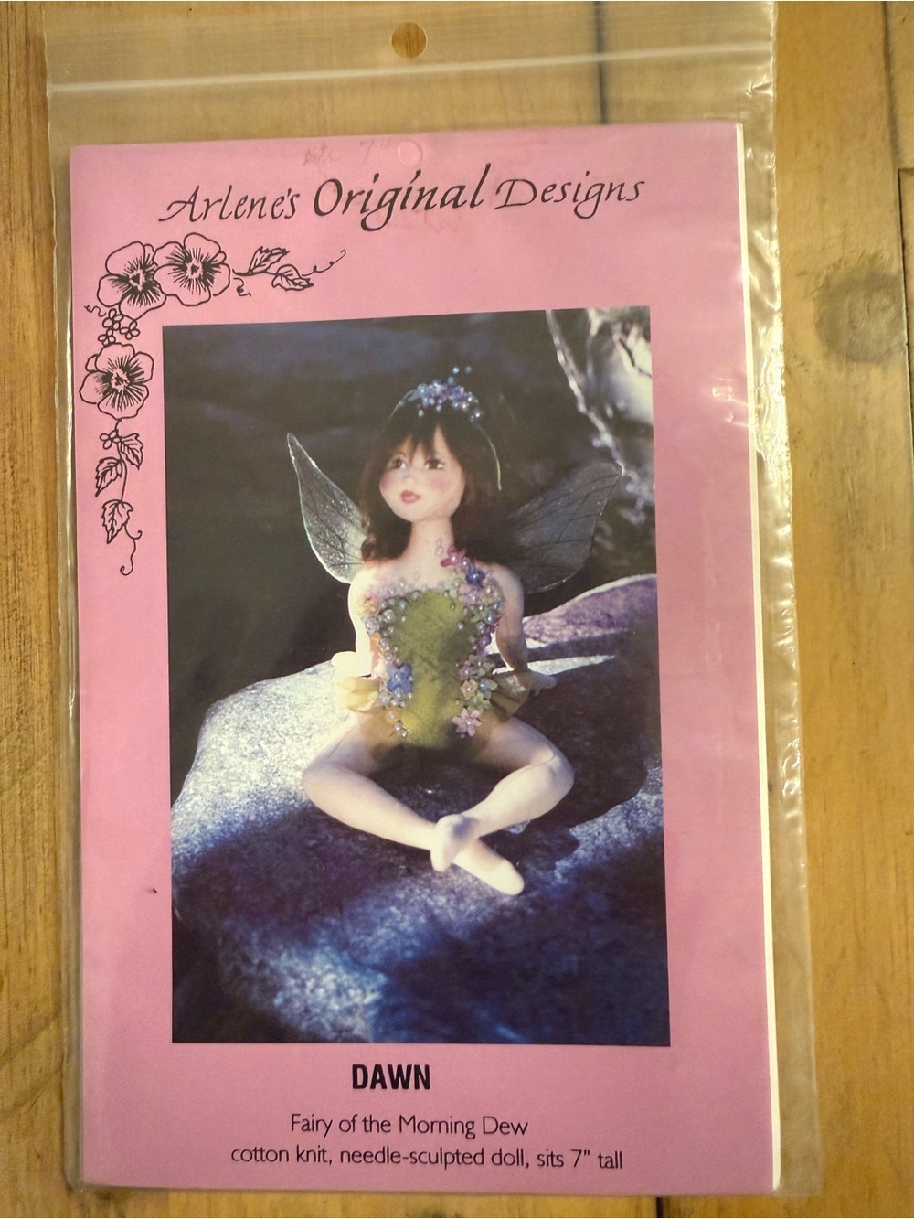 Arlene’s Original Designs DAWN Fairy Cloth Doll Pattern 7” Needle Sculpted Uncut
